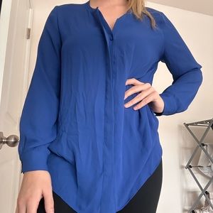 Adrienne Vittadini royal blue, long sleeve blouse.